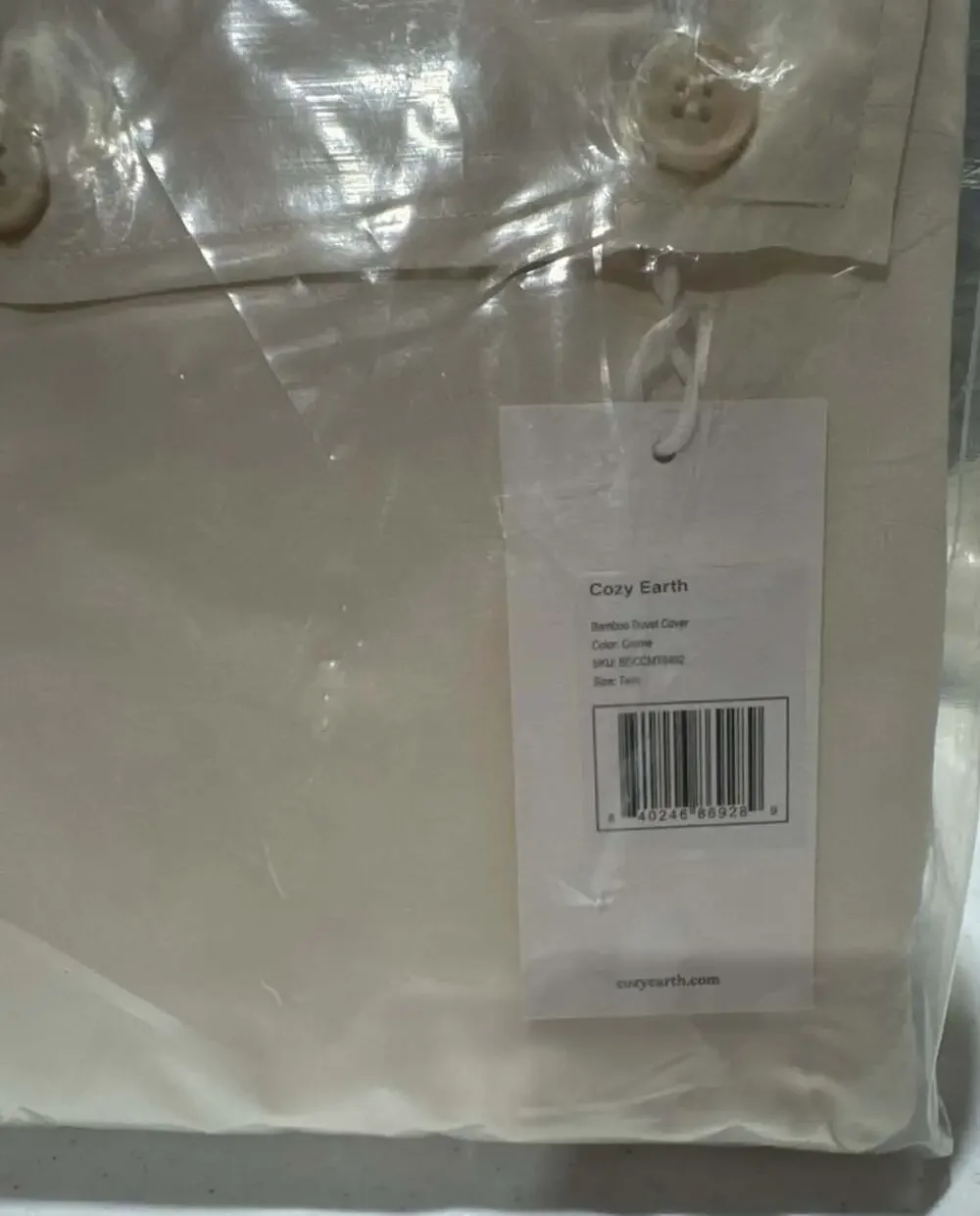 Cozy Earth Bamboo Duvet Cover, Twin/Twin XL, Creme